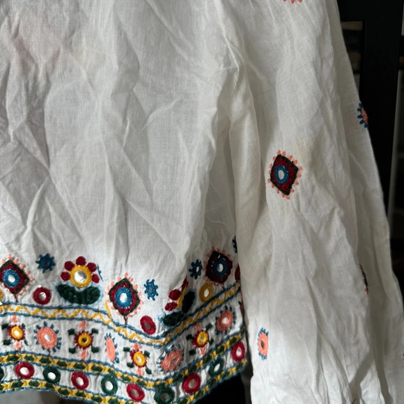 Zara Embroidered Set embellished beaded skirt top boho colorful long sleeve crop - Picture 12 of 14